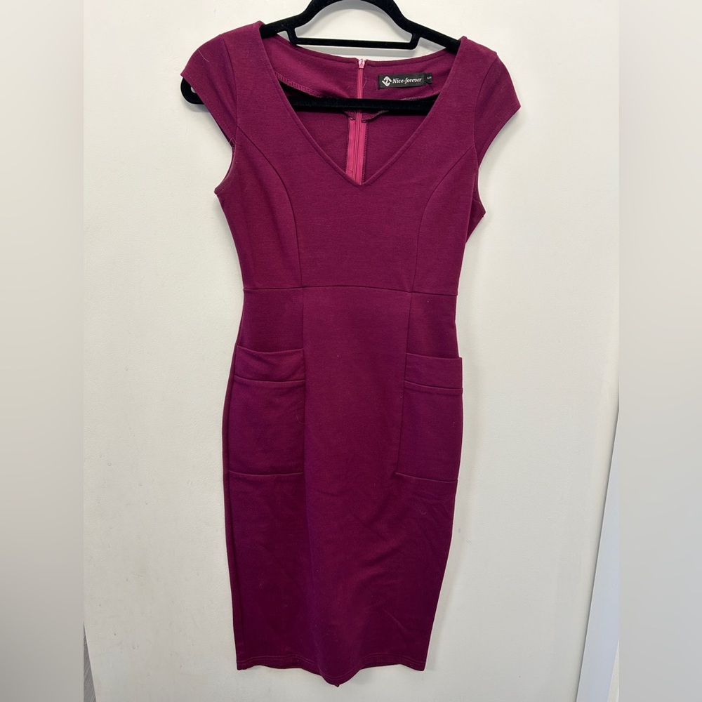 Nice Forever Deep Purple Midi Dress